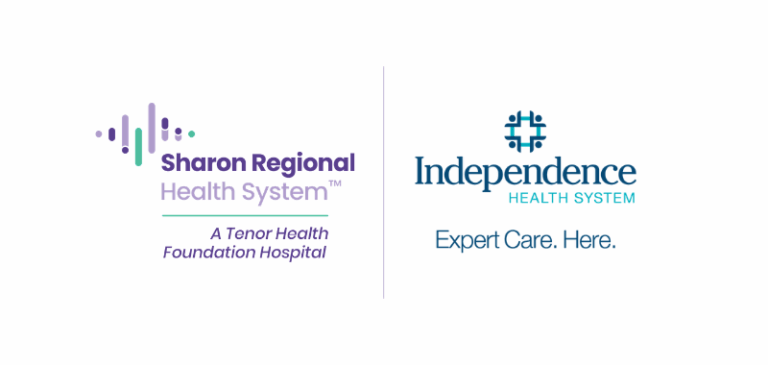 Sharon Regional and Independence Health System logos.